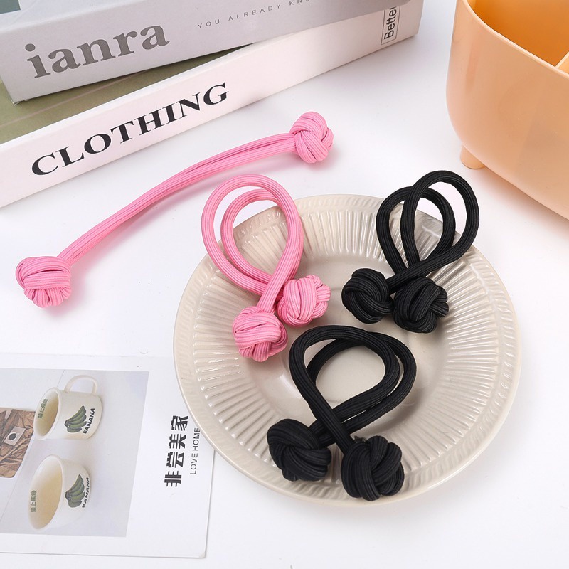 1 Dây Cột Tóc Cao Su Co Giãn Đính Bóng Lông Nhiều Màu Sắc Đơn Giản Thời Trang Cho Nữ