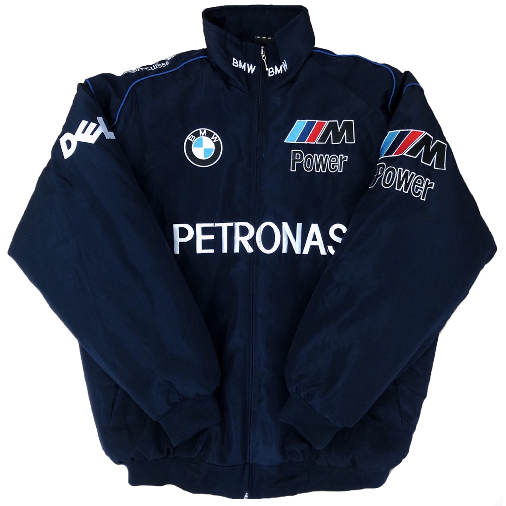 Áo Khoác Đua Xe Có Đệm cotton f1 Thêu Họa Tiết Phong Cách retro Âu Mỹ Đường Phố