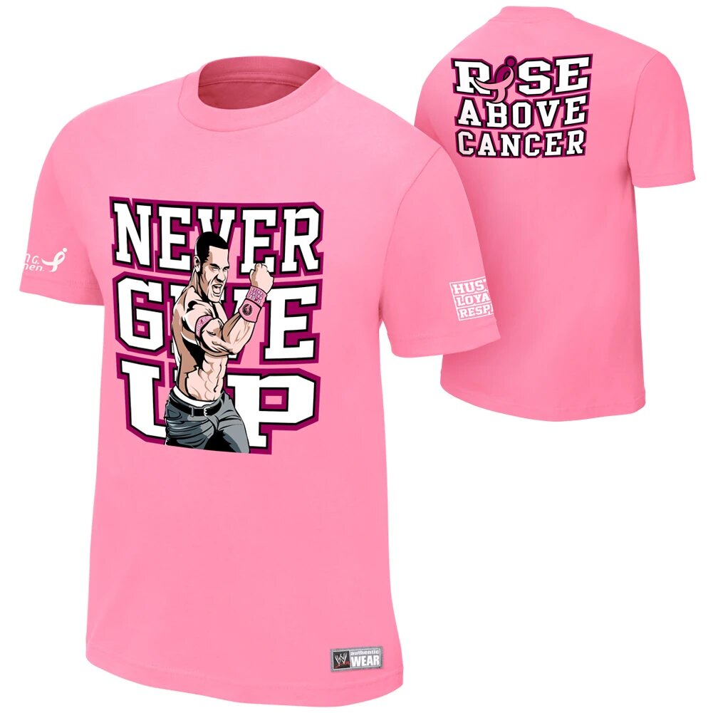 Áo Thun Nam Màu Xanh Nhạt / Cam john cena never give up