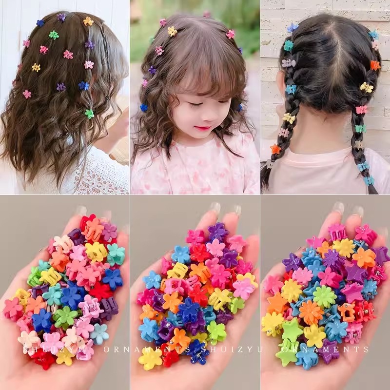 Set 100 Kẹp Tóc Nhiều Màu Dễ Thương Cho Bé Gái