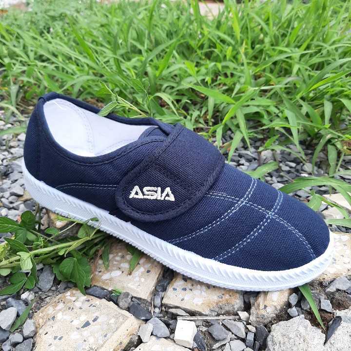 GIÀY ASIA XANH ĐEN KHÔNG DÂY M009 - GIÀY ĐI BỘ - GIÀY LAO ĐỘNG - GIÀY THỂ THAO - GIÁ RẺ
