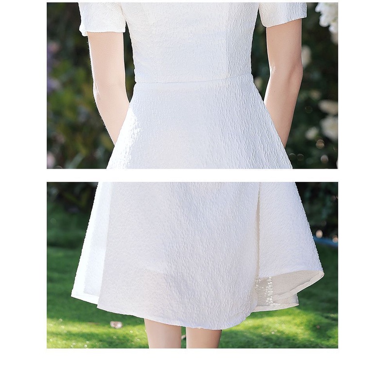 Đứng Sườn Xám Ngắn Tay Phong Cách Pháp Thanh Lịch Cho Nữ