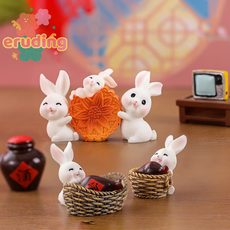 Tượng Thỏ Phong Cách Trung Hoa Trang Trí Tiểu Cảnh Năm Mới