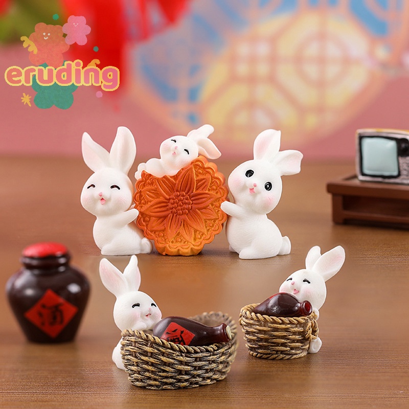Tượng Thỏ Phong Cách Trung Hoa Trang Trí Tiểu Cảnh Năm Mới