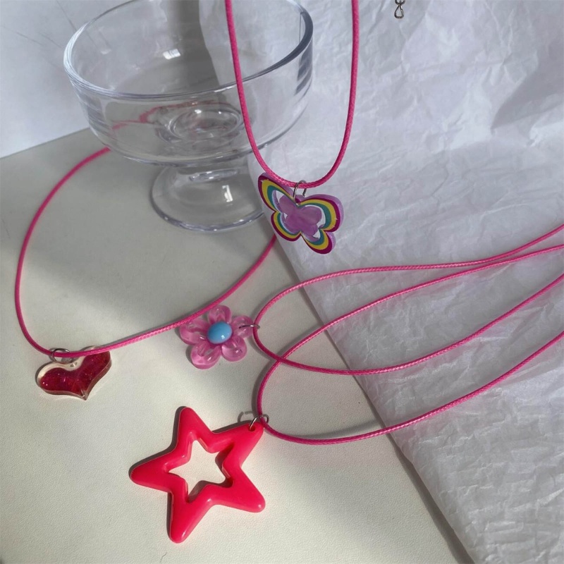 Dây Xích Đeo Cổ Bằng acrylic Hình Hoa / Ngôi Sao / Trái Tim Có Thể Điều Chỉnh Cho Học Sinh