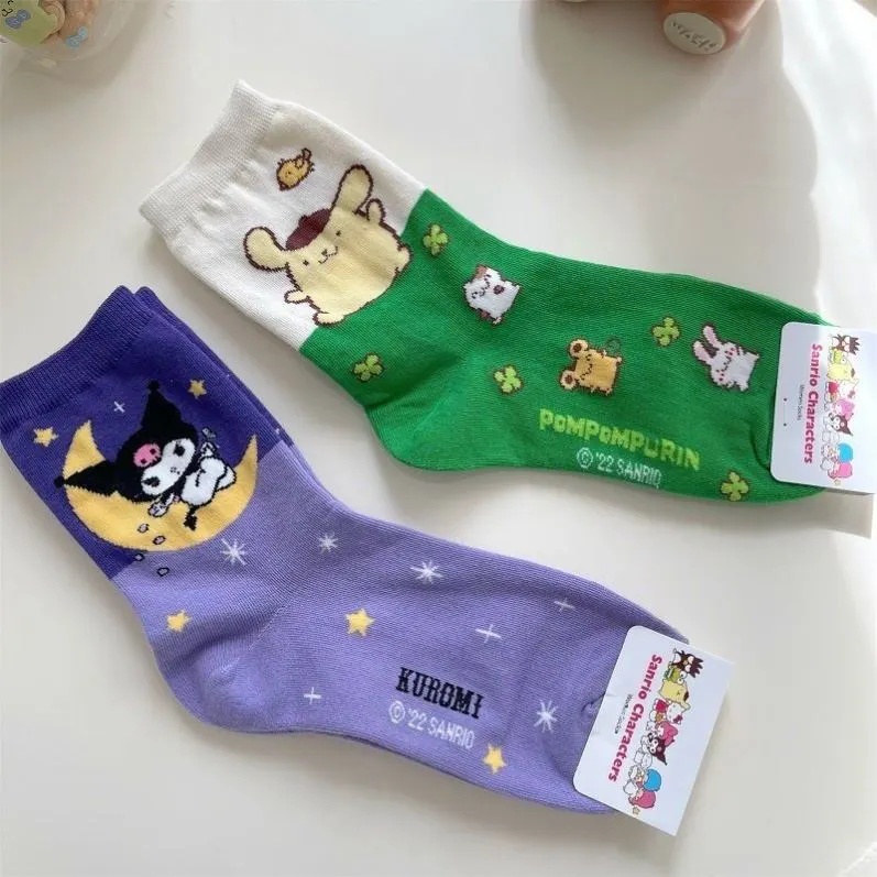 Vớ Giữ Ấm Họa Tiết Hoạt Hình sanrio hello kitty kuromi cinnamoroll Phong Cách Hàn Quốc Cho Bé Gái
