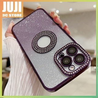 Sang Trọng Ốp Điện Thoại tpu Mềm Trong Suốt Đính Đá Bảo Vệ camera Cho iphone 15 pro max 11 12 13 pro max 14 plus