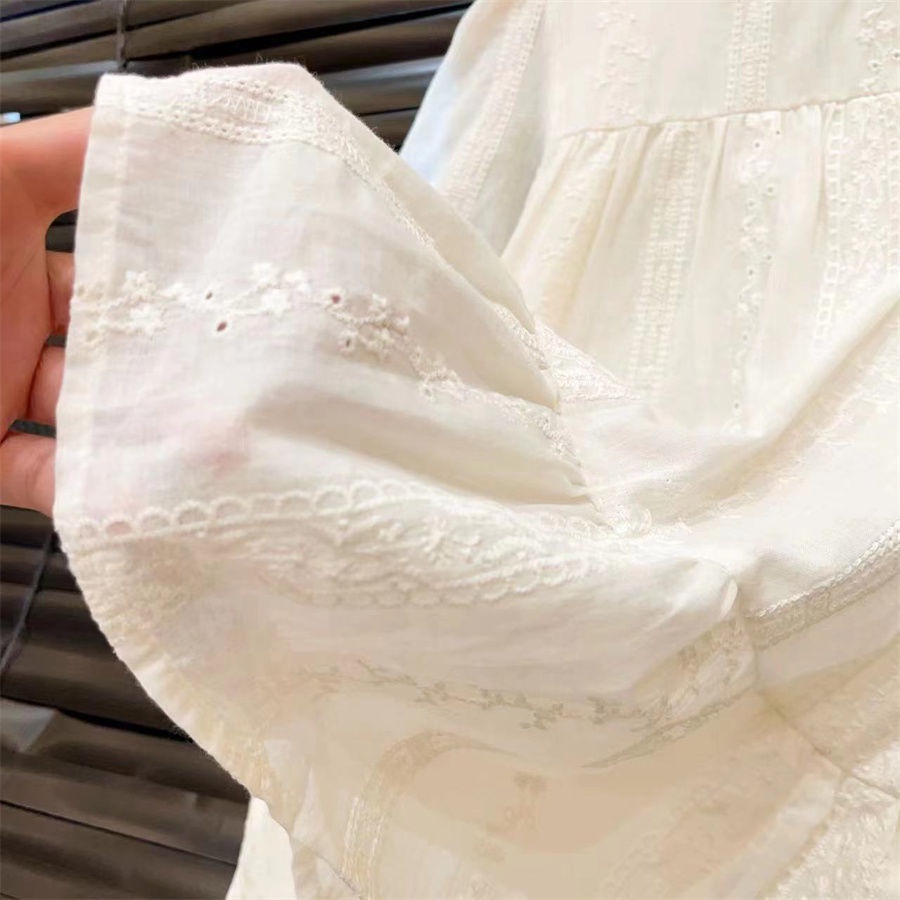 Đầm Công Chúa Tay Dài Phối Ren Dáng Rộng Phong Cách Hàn Quốc Thời Trang Mùa Thu Hàng Mới Dành Cho Bé Gái