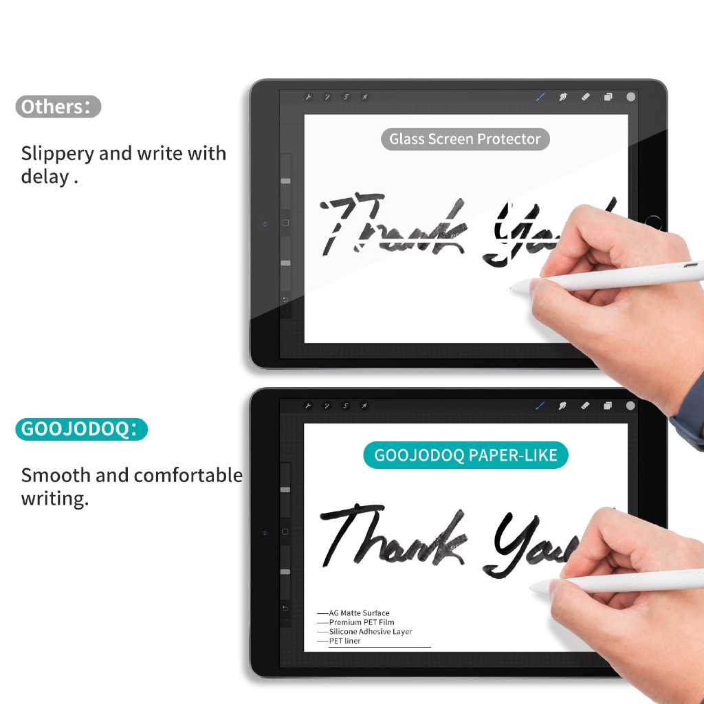 Miếng dán bảo vệ màn hình goojodoq thích hợp cho iPad Pro 11 12.9 10th 9th 8th 7th 6th Gen 10.2 inch Air 4/5/3/2 Mini 6