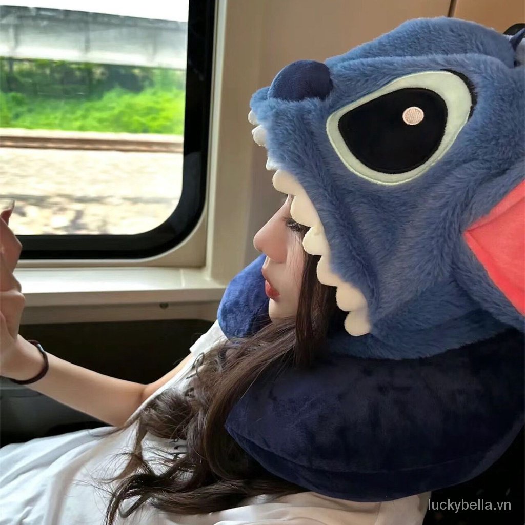 Ngủ Gối Hình Chữ U Gối Có Mũ Trùm Đầu Phong Cách Nhật Bản Stitch Influencer Cặp Đôi Hoạt Hình Lucife