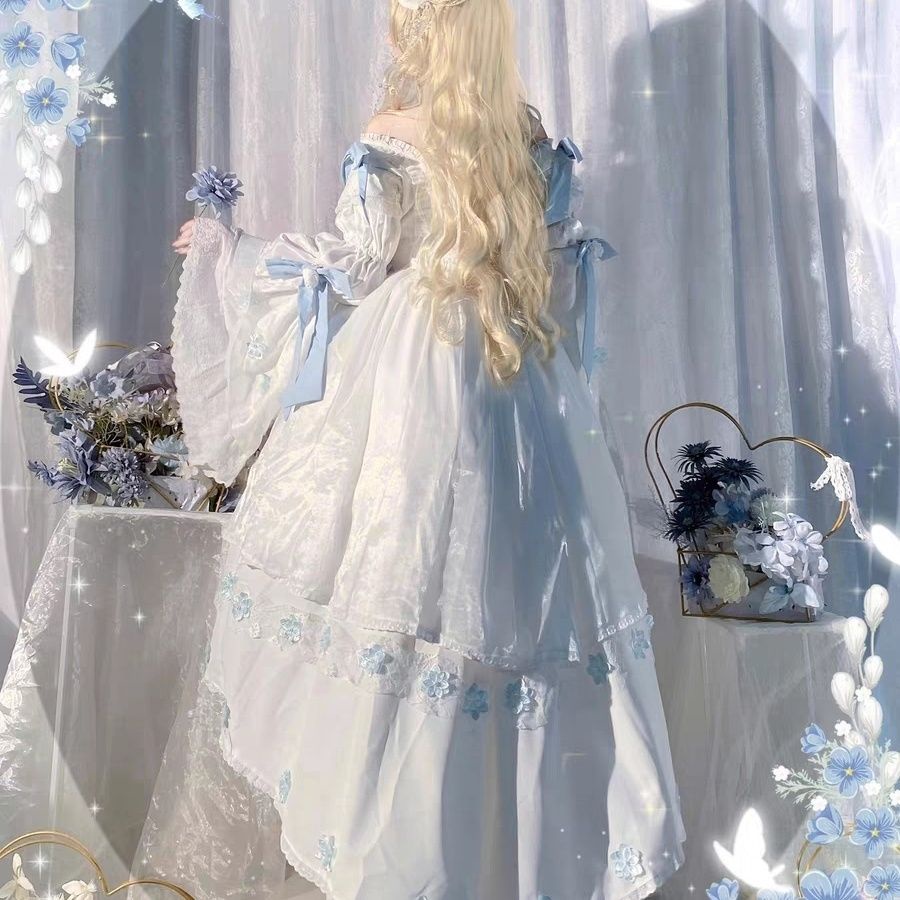 Đầm lolita Tay Dài In Hình Bạch Tuyết Mùa Đông