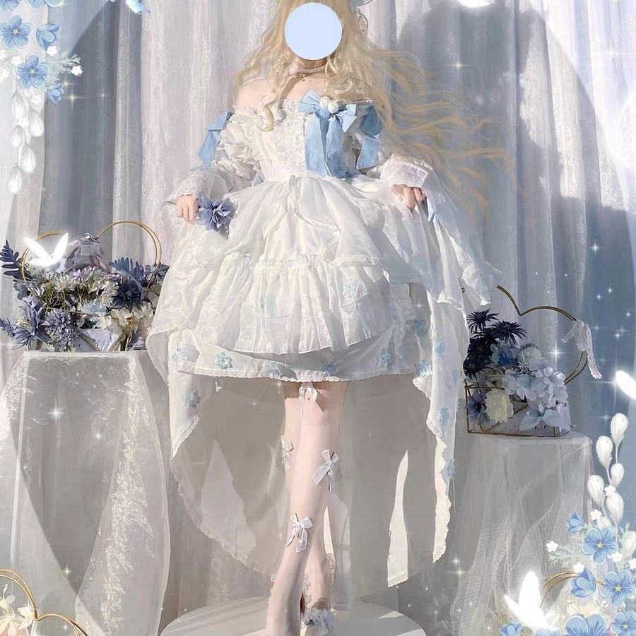 Đầm lolita Tay Dài In Hình Bạch Tuyết Mùa Đông