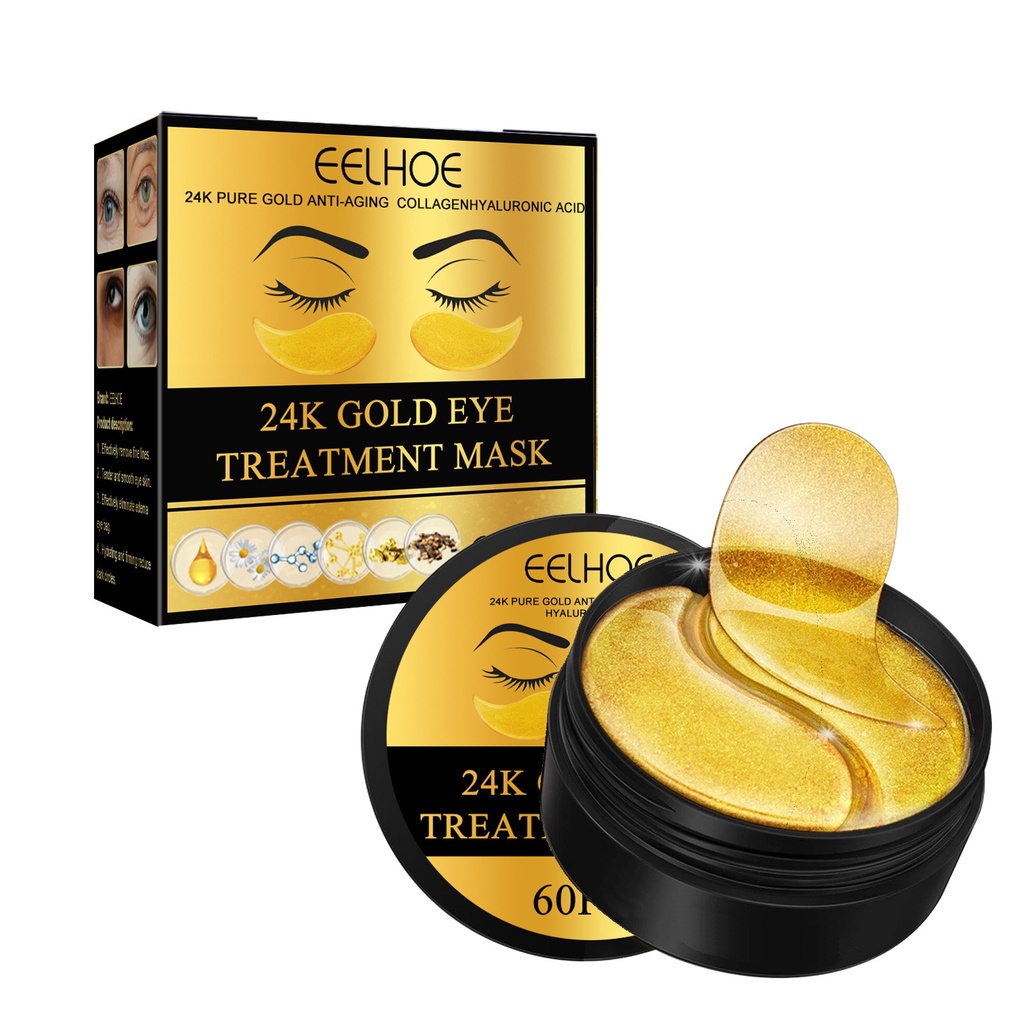 Mặt Nạ Collagen EELHOE Vàng 24K Gel Dưỡng Ẩm Tự Nhiên, Loại Bỏ Quầng Thâm Mắt, Chống Lão Hóa hiệu quả - Loki Care
