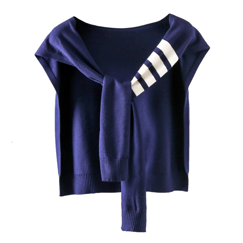 Khăn Choàng Len Dệt Kim Nhỏ Thắt Nút Phong Cách Hàn Quốc Dễ Phối Đồ