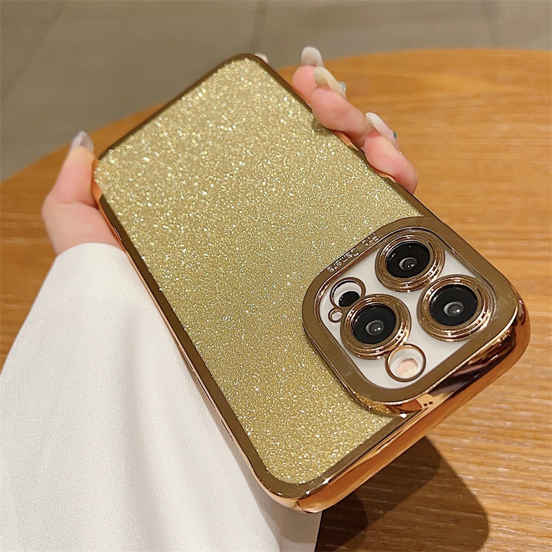 Sang Trọng Ốp Điện Thoại Mềm Mạ 6d Màu gradient Lấp Lánh Cho iphone 15 14 13 12 11 pro max