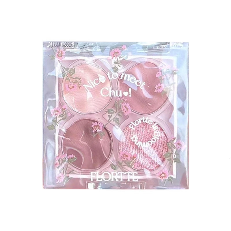 Flortte Bảng Phấn Mắt Bốn Màu Gợn Sóng Thời Trang