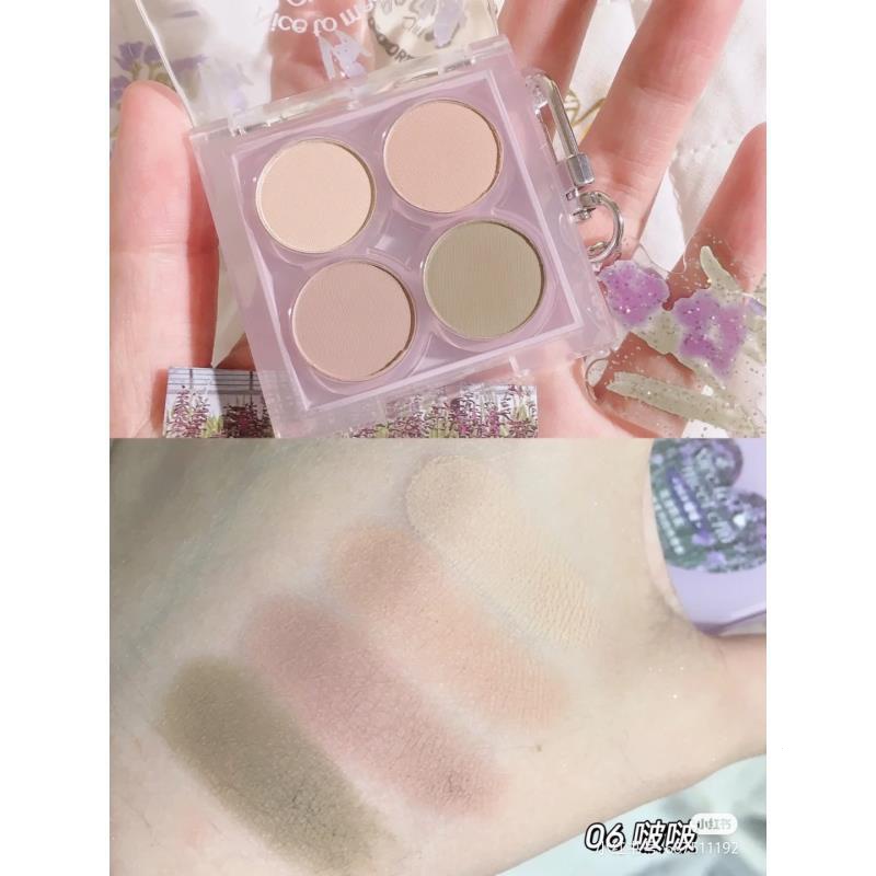 Flortte Bảng Phấn Mắt Bốn Màu Gợn Sóng Thời Trang