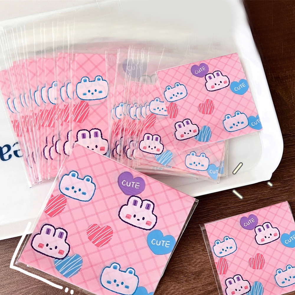 Set 100 Túi Đựng Thẻ Đa Năng Hình Thỏ Dễ Thương