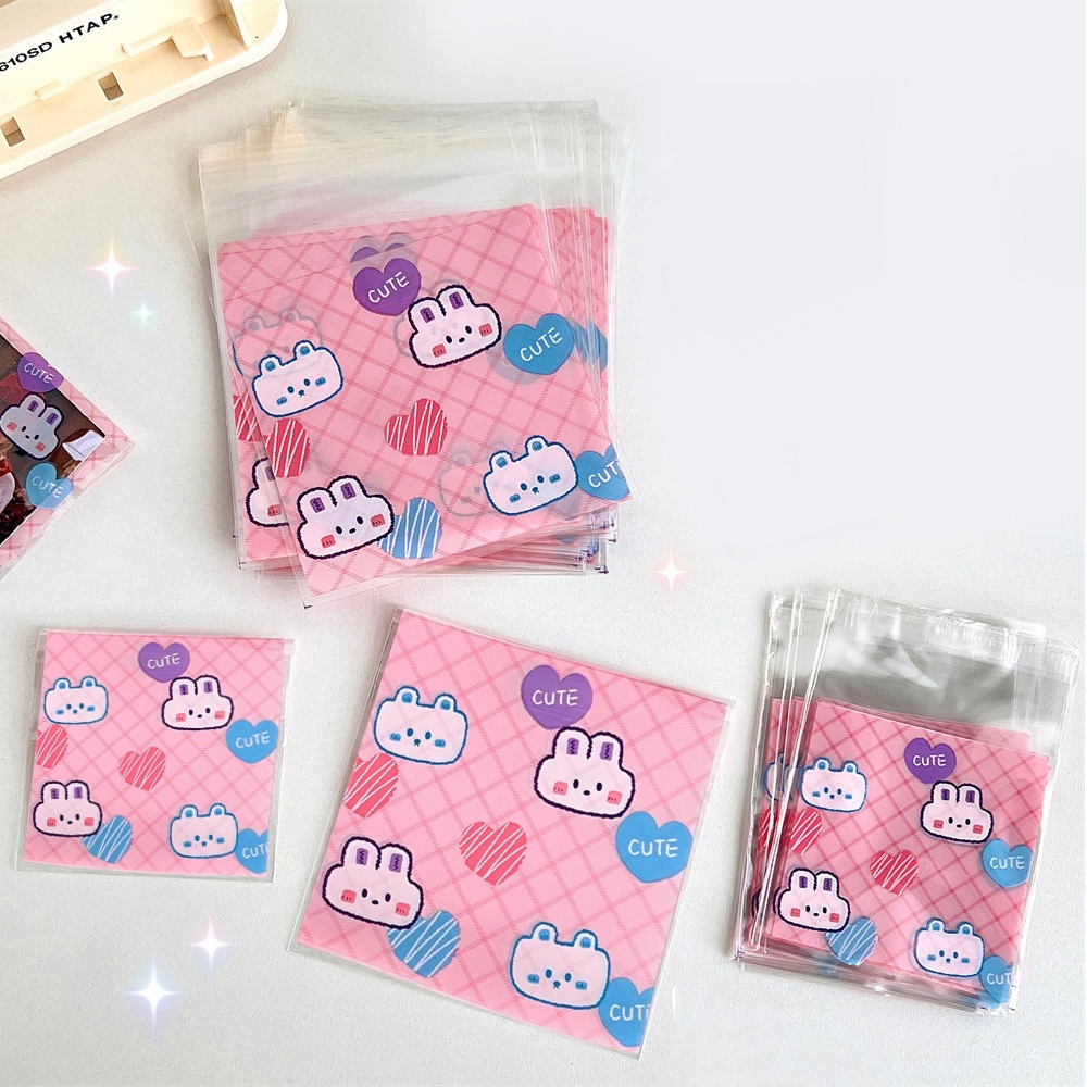 Set 100 Túi Đựng Thẻ Đa Năng Hình Thỏ Dễ Thương