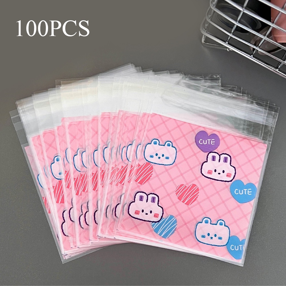Set 100 Túi Đựng Thẻ Đa Năng Hình Thỏ Dễ Thương