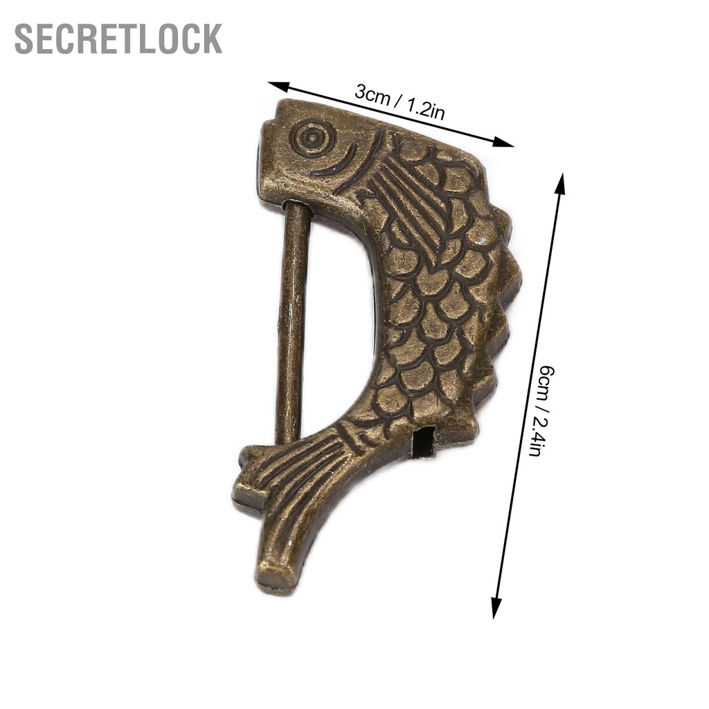 SecretLock Cổ Cá Hình Retro Ổ Khóa OldFashioned Vintage Đồng Khoảng Cách 3.2Cm Cho Hộp Đựng Trang Sức