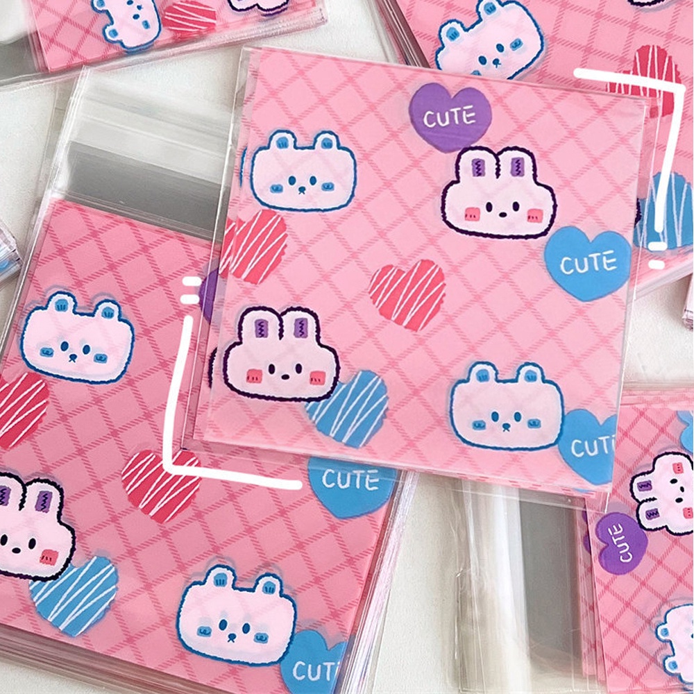 Set 100 Túi Đựng Thẻ Đa Năng Hình Thỏ Dễ Thương