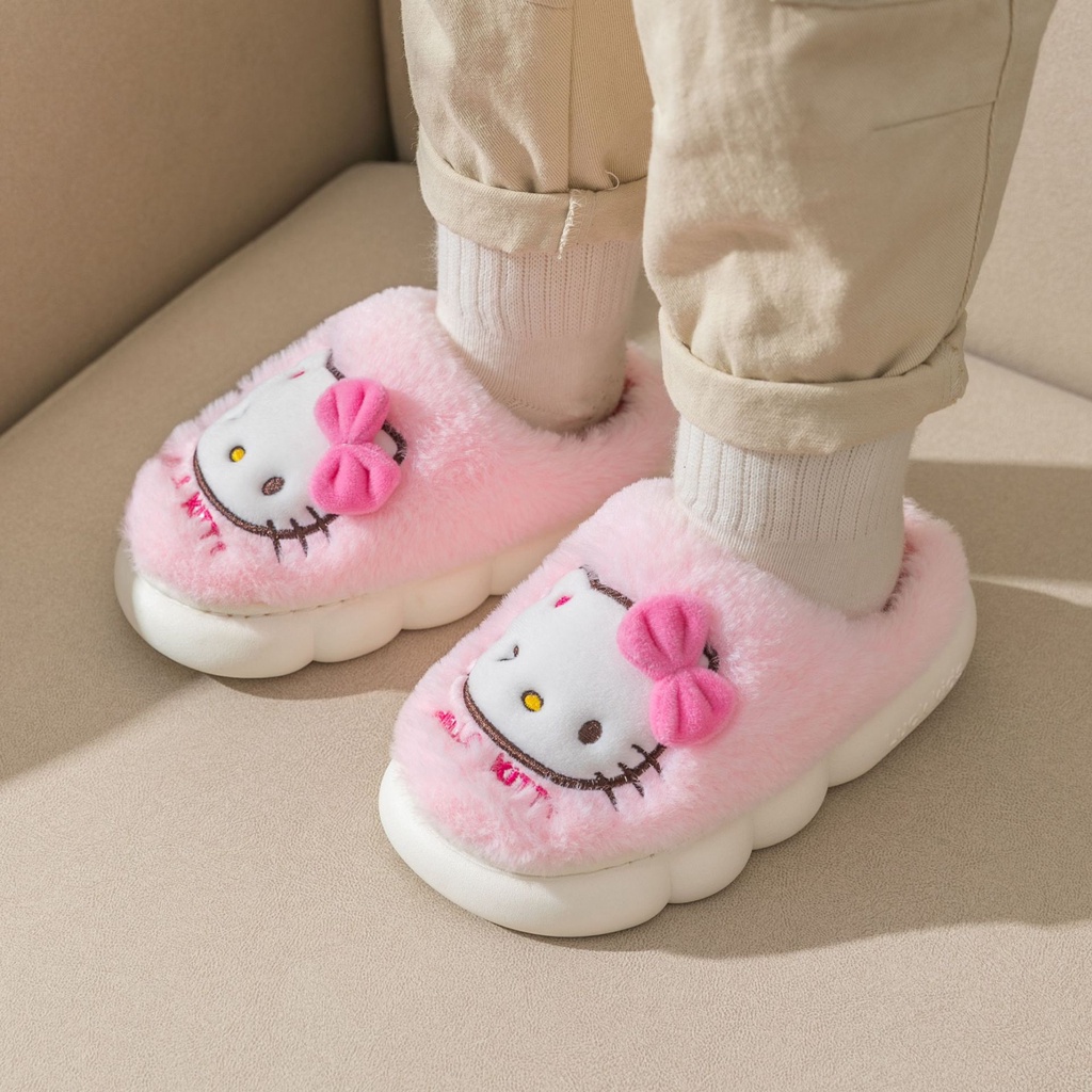 Hellokitty Dép Bông Đi Trong Nhà Chống Trượt Hình hello kitty Xinh Xắn