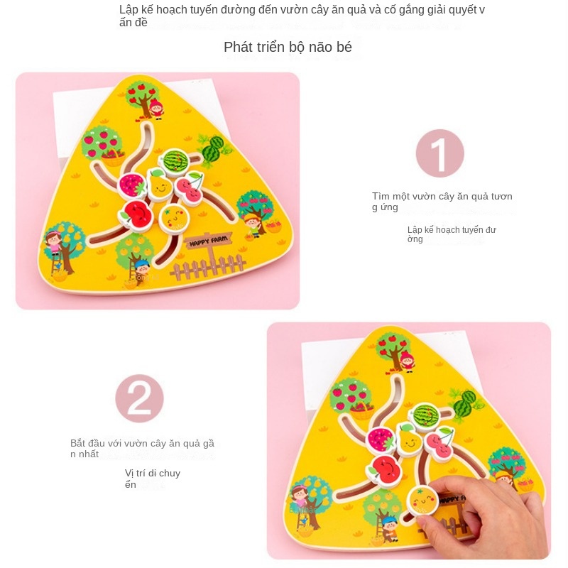 Bộ Đồ Chơi Hạt Gỗ Mê Cung Từ Tính Giúp Phát Triển Trí Thông Minh Giáo Dục Sớm Cho Bé