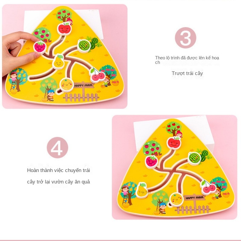 Bộ Đồ Chơi Hạt Gỗ Mê Cung Từ Tính Giúp Phát Triển Trí Thông Minh Giáo Dục Sớm Cho Bé