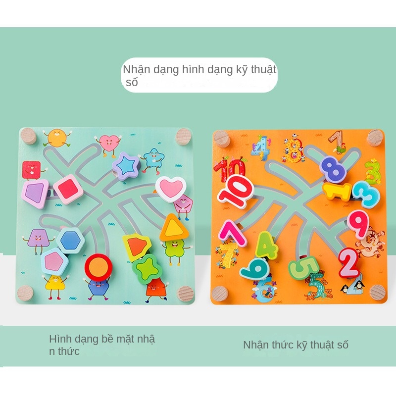Bộ Đồ Chơi Hạt Gỗ Mê Cung Từ Tính Giúp Phát Triển Trí Thông Minh Giáo Dục Sớm Cho Bé