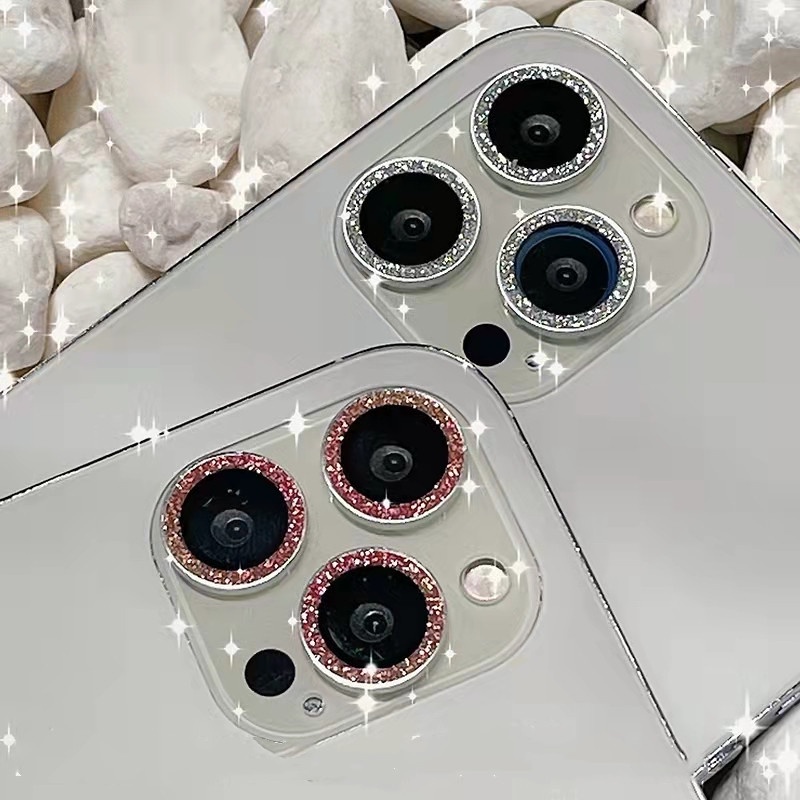 Bộ 3 dán mắt camera kim cương đính đá cho for Iphone 15 14 Pro Max 13 Pro Max 12 Pro Max/ 12 Mini / 12 Pro Max/11 Pro Max/11/11Pro juncong2023shop