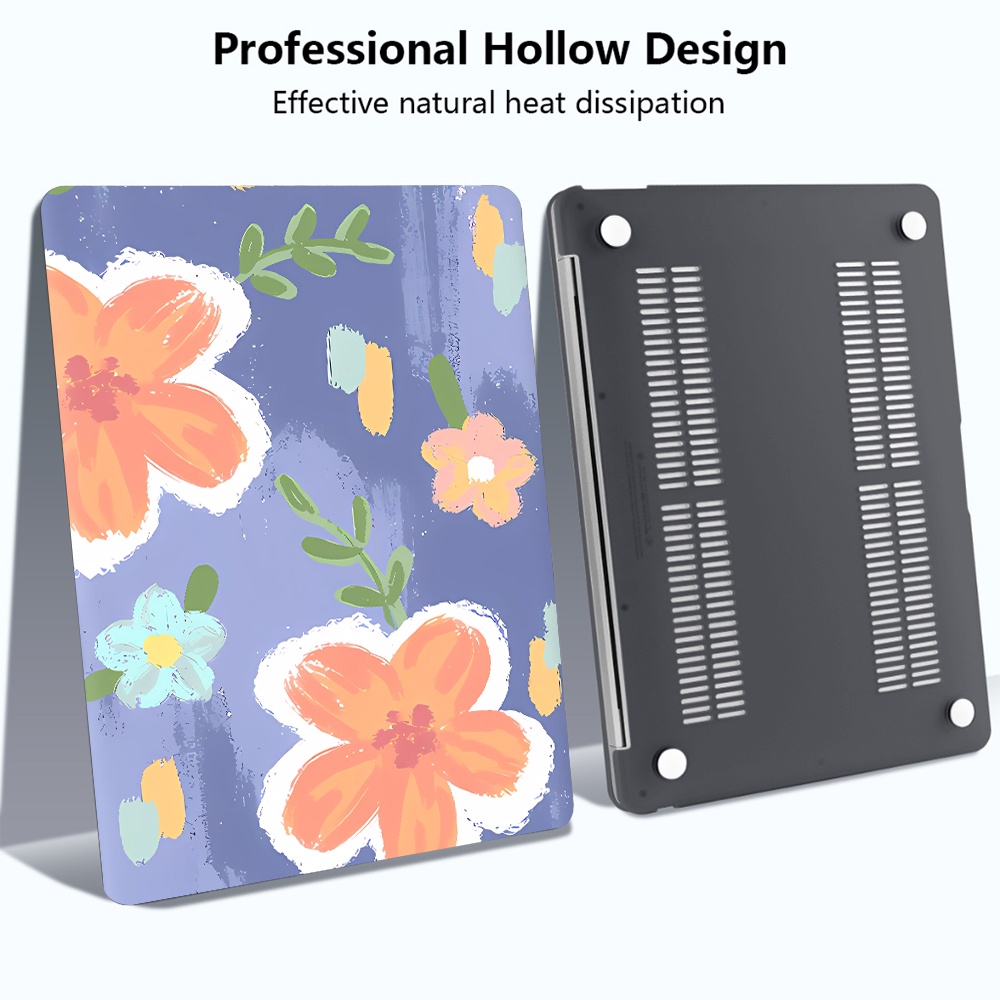 Abstract Flower Print Case With Dust Plug   Keybaord Cover For Macbook M2 Pro Air 13 A2338 A2681 M1 Air A2337 A2179 A1932 2020 2021 Pro 13 14 16 Inch Protective Shell VUK5