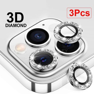 Bộ 3 dán mắt camera kim cương đính đá cho for Iphone 15 14 Pro Max 13 Pro Max 12 Pro Max/ 12 Mini / 12 Pro Max/11 Pro Max/11/11Pro juncong2023shop