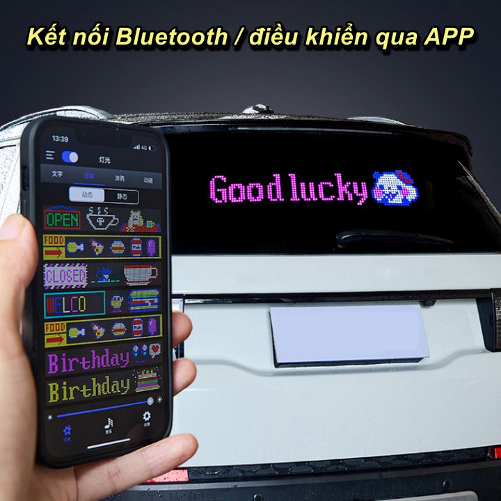 WorldMart - Màn Hình Mềm Chạy LED Ô Tô Matrix RGB Car Smart APP