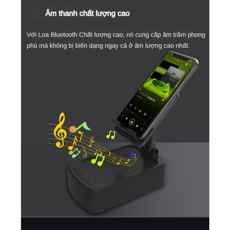 Loa bluetooth Kiêm Giá Đỡ Điện Thoại / Máy Tính Bảng Có Thể Gấp Gọn Đa Năng