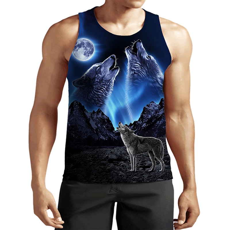 Áo Thun Ba Lỗ unisex In Hình Sói 3d Thời Trang Mùa Hè 2023 Áo Vestllíp vestl