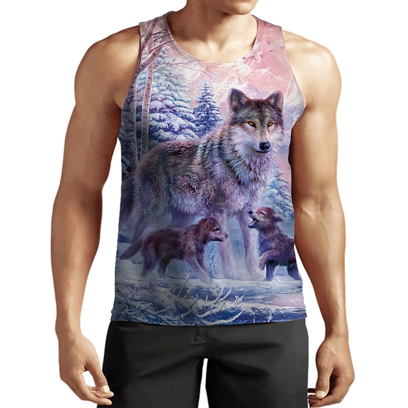 Áo Thun Ba Lỗ unisex In Hình Sói 3d Thời Trang Mùa Hè 2023 Áo Vestllíp vestl