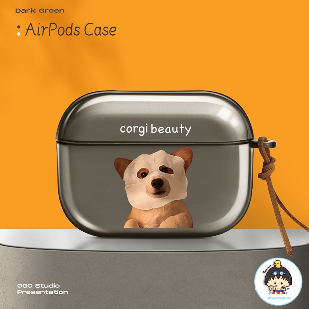 Vỏ Bảo Vệ Hộp Sạc Tai Nghe Airpods 1 2 3 Pro 2 Bluetooth Không Dây Chất Liệu Silicon Cứng Hình Chú Chó Đeo Mặt Nạ Sáng Tạo