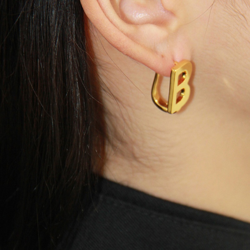 Bông Tai Mạ VàNg 14k HìNh Chữ CáI