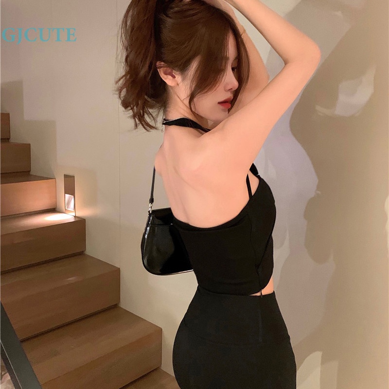 Áo Croptop Hai Dây Hở Lưng Gợi Cảm Phong Cách harajuku Ngọt Ngào Cho Nữ