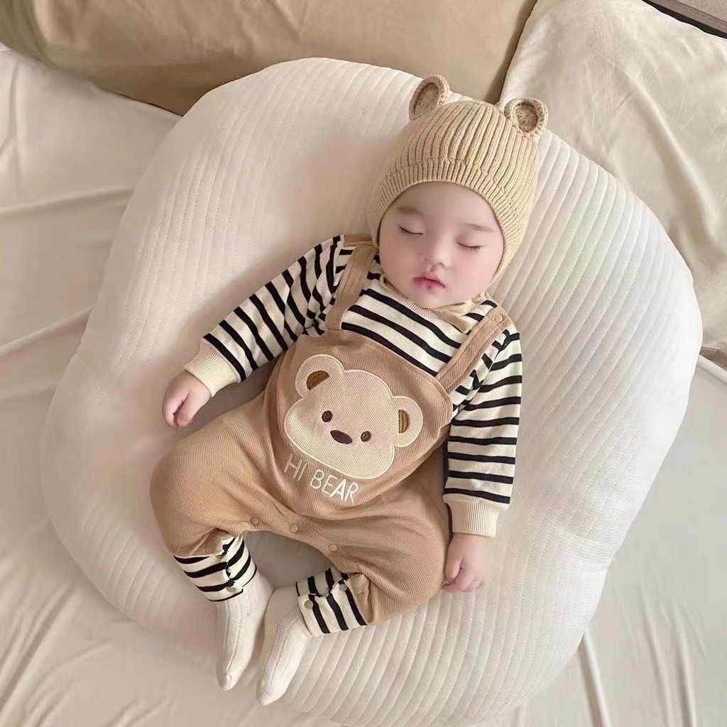 Áo Liền Quần Họa Tiết Hoạt Hình Thời Trang Xuân Thu Cho Bé