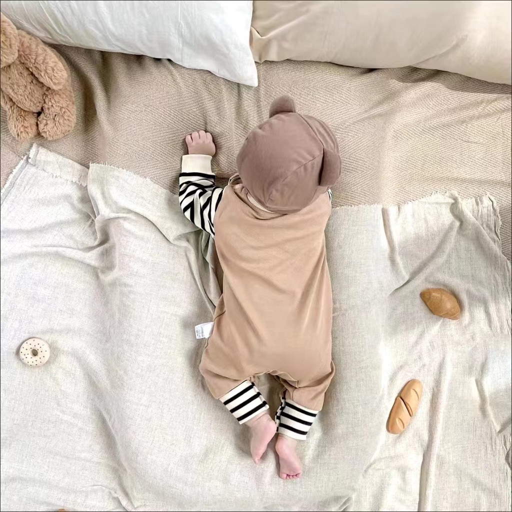 Áo Liền Quần Họa Tiết Hoạt Hình Thời Trang Xuân Thu Cho Bé