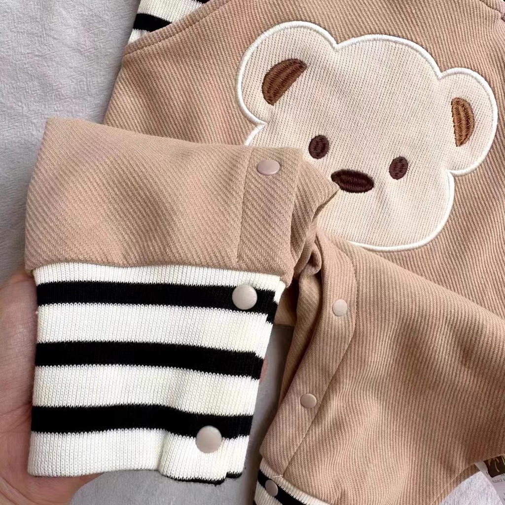 Áo Liền Quần Họa Tiết Hoạt Hình Thời Trang Xuân Thu Cho Bé