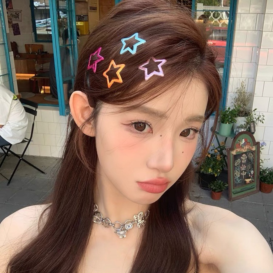 Set 6 / 10 / 20 Kẹp Tóc Ngôi Sao Nhiều Màu Dễ Thương Cho Bé Gái