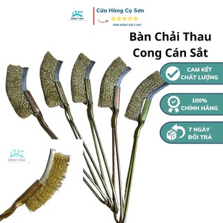 Bàn chải thau đánh rỉ cán sắt cong- chổi đánh rỉ cán sắt