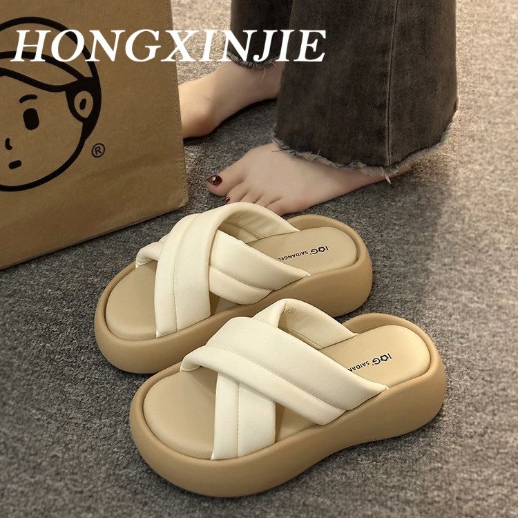HONGXINJIE  dép sandal nữ dép đi biển dép đế cao Thoải Mái Xinh Xắn   Stylish Thoải mái fashion Cái mới B28G14P 37Z230910