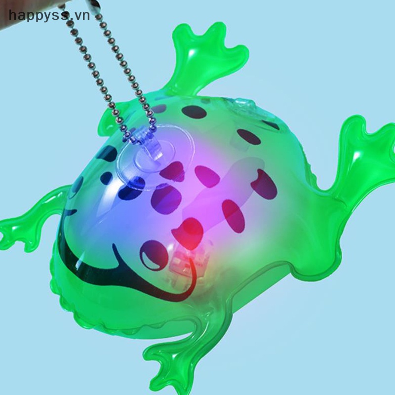 Móc Khóa Bơm Hơi Hình Ếch Xanh Phát Sáng Vui Nhộn vn