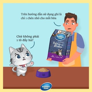 Thức ăn hạt Snappy Tom topping cá cơm cho mèo