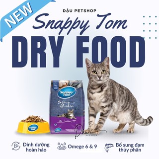 Thức ăn hạt Snappy Tom topping cá cơm cho mèo