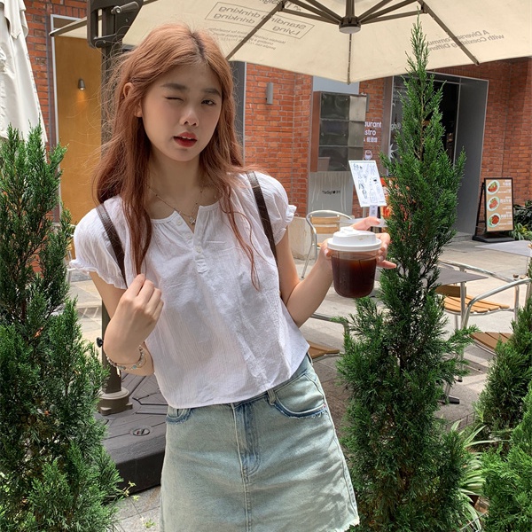 Áo Kiểu Tay Phồng Thời Trang Mùa Hè Xinh Xắn Cho Nữ